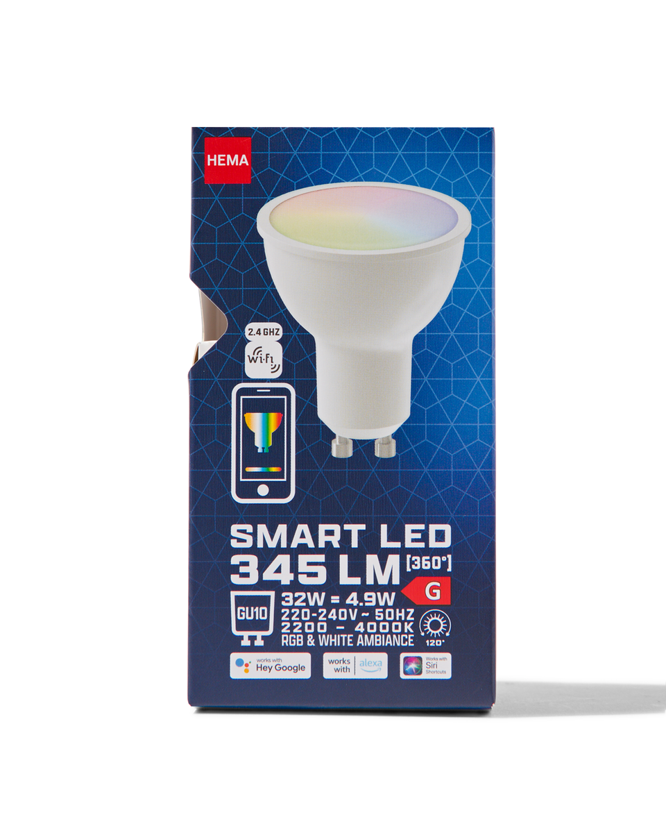 led smart spot kleur rgb gu10 345lm - 20070013 - HEMA