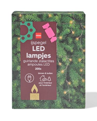 lichtsnoer 12m met 200 LED ijspegels - 25590088 - HEMA