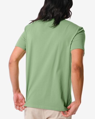 t-shirt homme regular fit col rond vert XL - 2114043 - HEMA