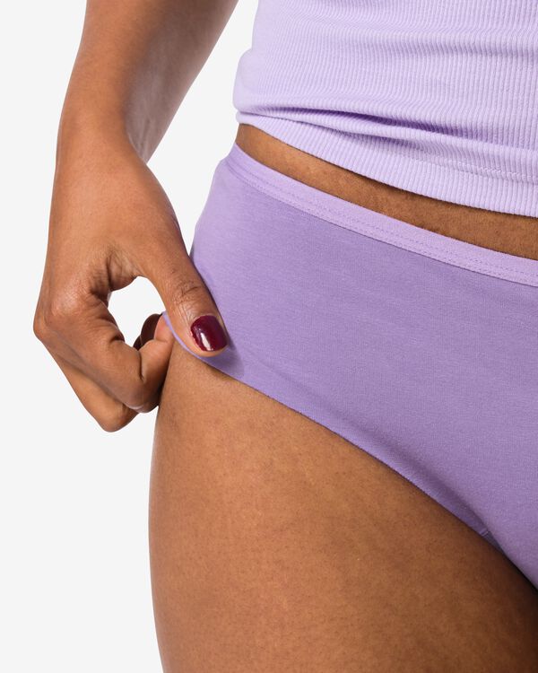 Damen-Hipster aus Baumwolle mit Spitze helllila - 19621631LIGHTPURPLE - HEMA