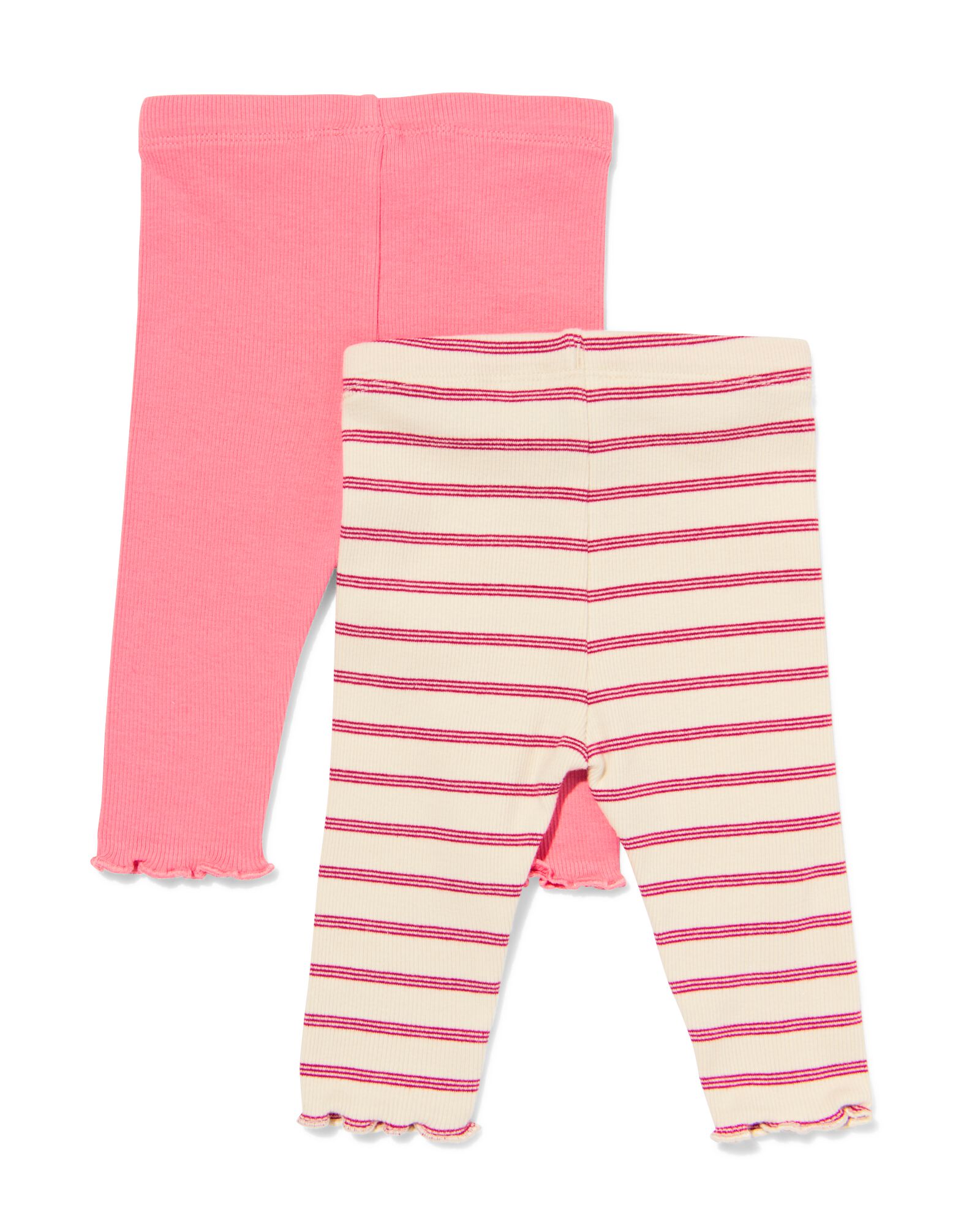 babylegging rib strepen - 2 stuks ecru ecru - 33076470ECRU - HEMA