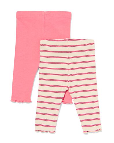 babylegging rib strepen - 2 stuks ecru ecru - 33076470ECRU - HEMA
