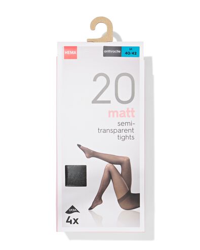 collants 20 deniers mat-mousse - 4 pi&egrave;ces anthracite anthracite - 4060170ANTHRACITE - HEMA