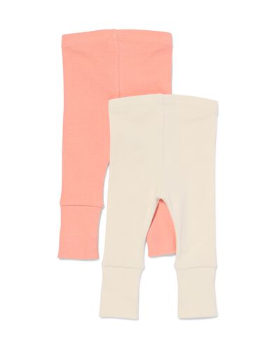 2 leggings &eacute;volutifs b&eacute;b&eacute; c&ocirc;tel&eacute;s rose p&acirc;le rose p&acirc;le - 33064750LIGHTPINK - HEMA