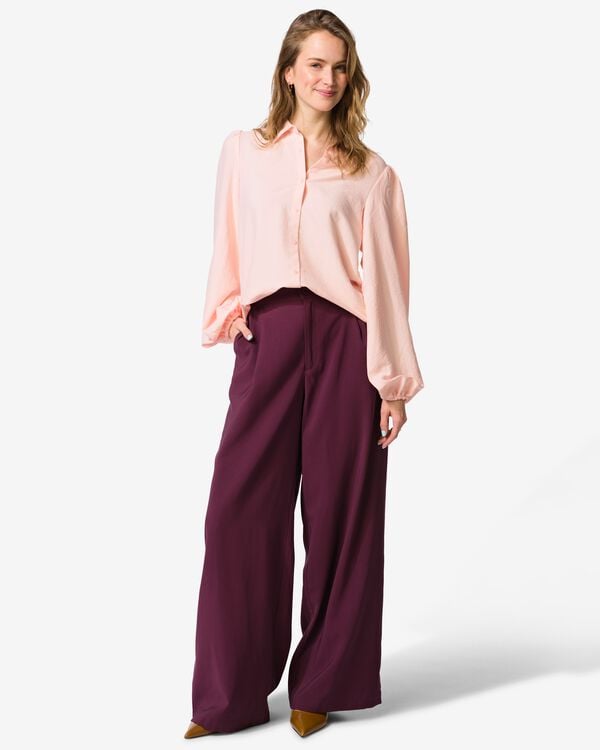 pantalon femme Sarie coupe droite bordeaux bordeaux - 36207470BURGUNDYRED - HEMA