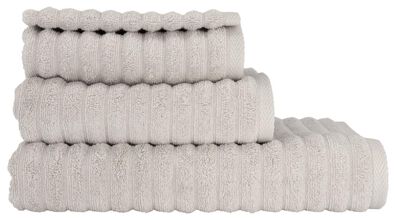 serviettes de bain côtelées gris clair - 1000022834 - HEMA