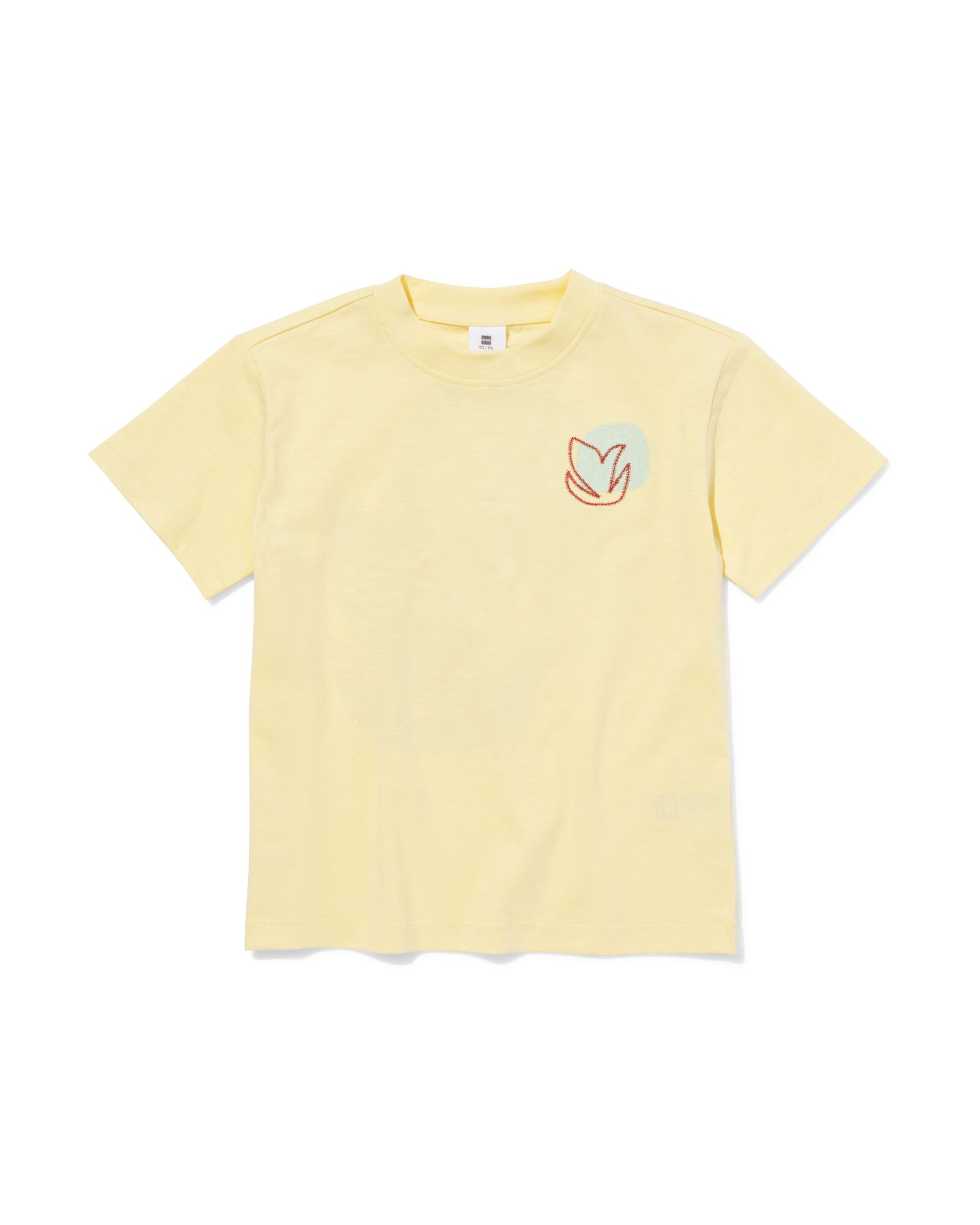 kinder T-shirt bladeren lichtgeel lichtgeel - 30719317LIGHTYELLOW - HEMA