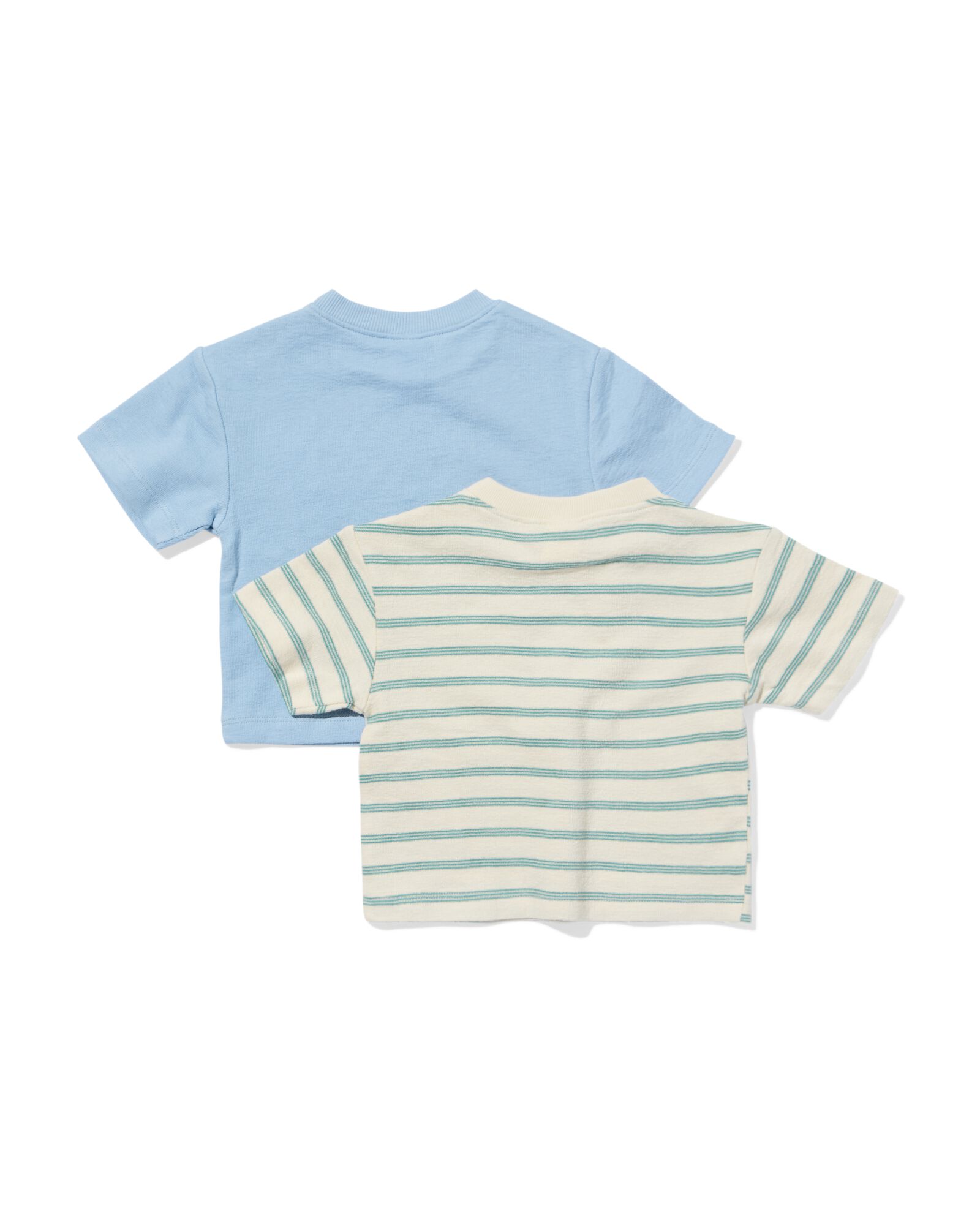 t-shirts b&eacute;b&eacute; jersey rayures - 2 pi&egrave;ces bleu bleu - 33183570BLUE - HEMA