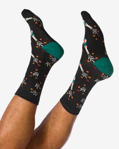 Socken f&uuml;r Erwachsene, &bdquo;Make It Pop&ldquo; schwarz schwarz - 4100350BLACK - HEMA