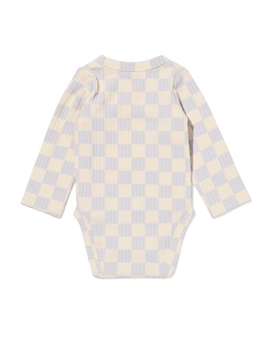 newborn meegroei overslagromper rib blokken  gris clair gris clair - 33438120LIGHTGREY - HEMA