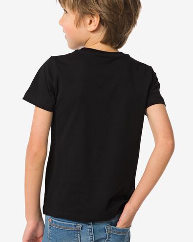 2 t-shirts basics enfant coton stretch noir noir - 30729403BLACK - HEMA