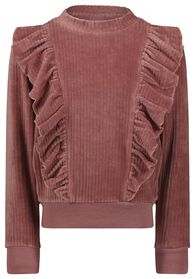 Kinder-Sweatshirt, Cord, mit Rüschen rosa rosa - 1000028810 - HEMA