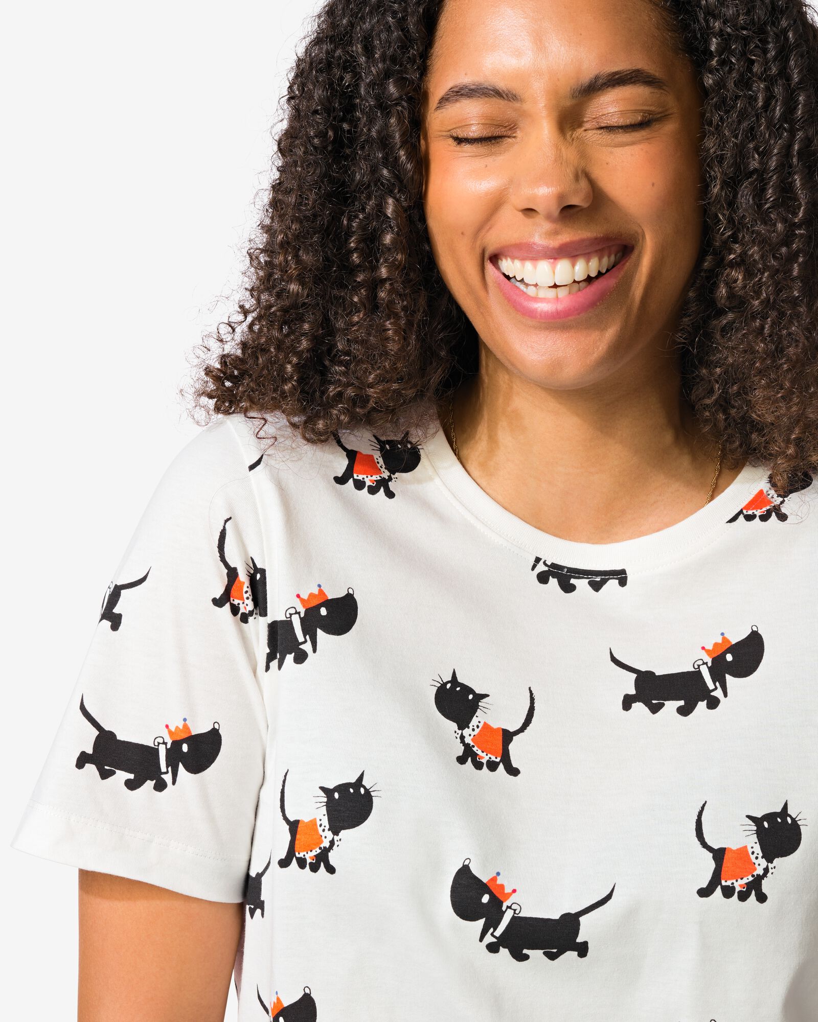 Takkie dames T-shirt jersey koningsdag wit wit - 36208730WHITE - HEMA