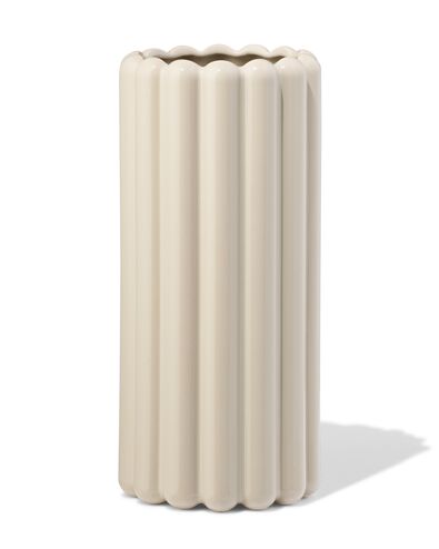 vase 28cm c&eacute;ramique gris nervur&eacute; - 13325003 - HEMA