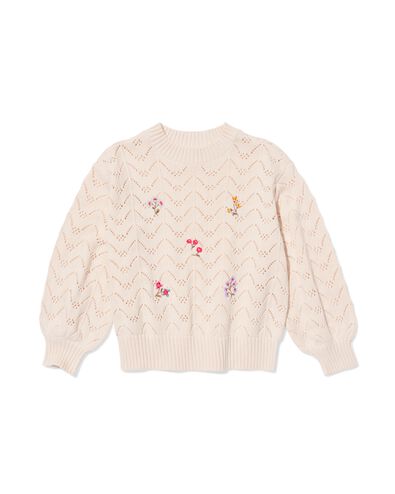 pull enfant ajour&eacute; floral  &eacute;cru - 30838600ECRU - HEMA