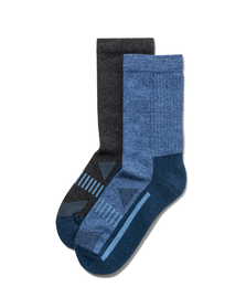 2 paires de chaussettes de randonnée bleu bleu - 1000023739 - HEMA