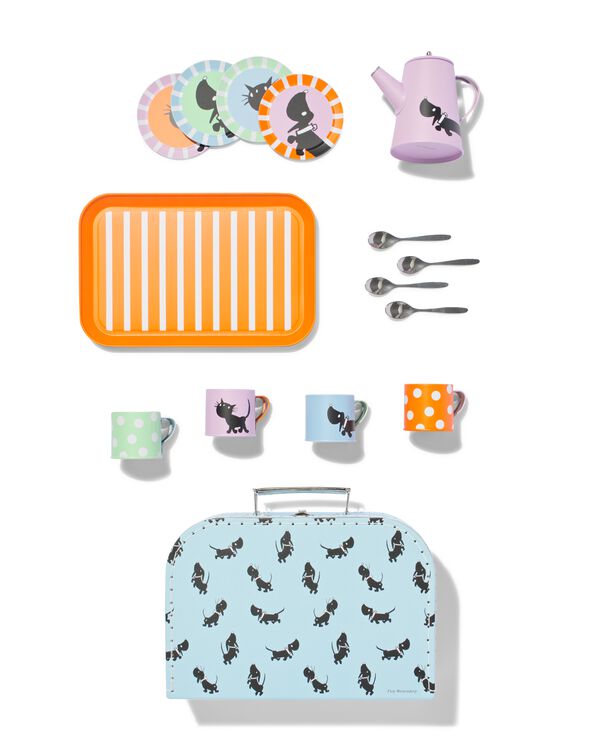 Takkie en Siepie speelgoed theeservies koffertje 14-delig - 15100626 - HEMA