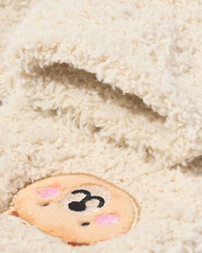 huissokken maat 36-41 fluffy teddybeer cr&egrave;me - 61100312 - HEMA