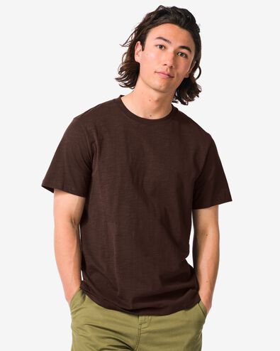 Herren-T-Shirt Jaap aus Slub-Jersey braun braun - 2178870BROWN - HEMA