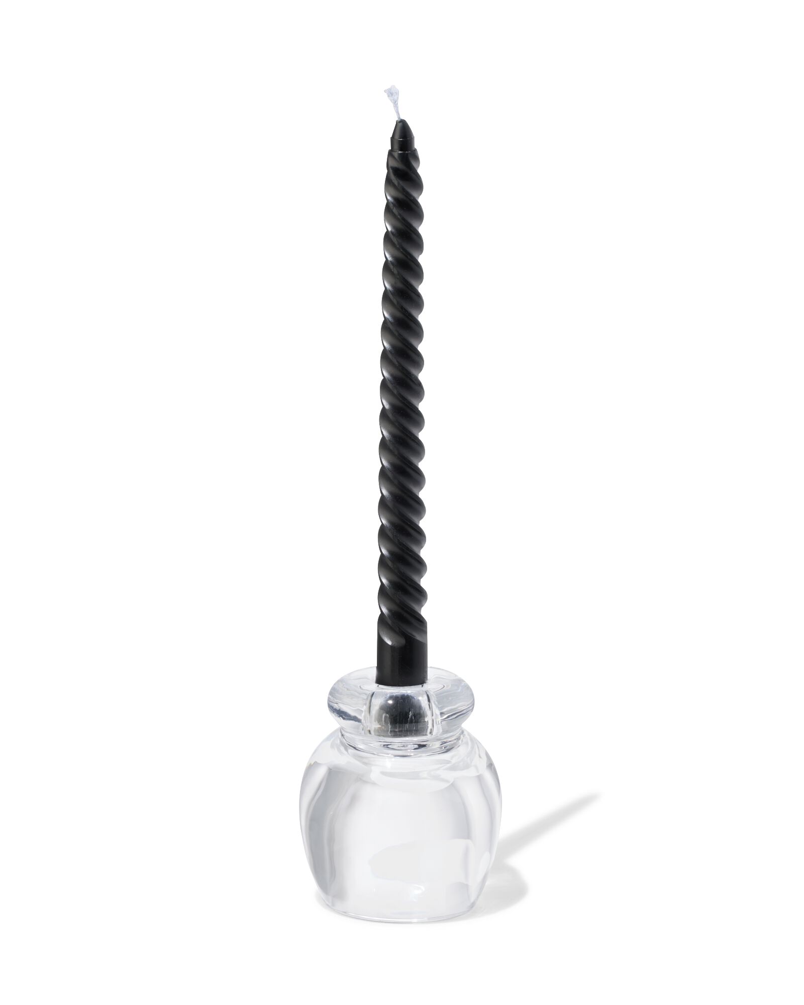 kandelaar 8.5x10cm glas transparant - 13325065 - HEMA