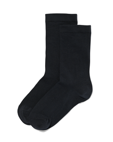 dames sokken met biologisch katoen - 2 paar zwart zwart - 1000028898 - HEMA