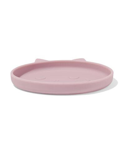kinderbord ⌀16cm siliconen monster roze - 80650219 - HEMA