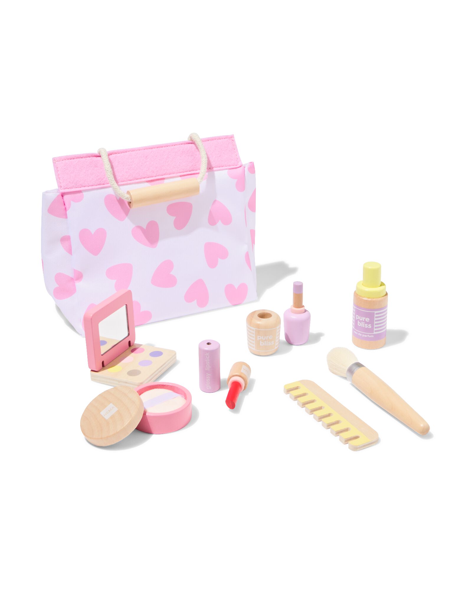 set de maquillage 21x19x12cm bois - 15100235 - HEMA