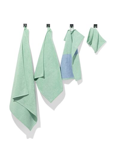 washand 16x21cm zware kwaliteit gem&ecirc;leerd groen - 5200260 - HEMA