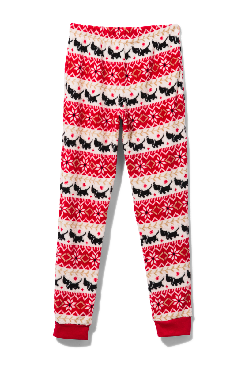 pyjama femme Takkie coton/polaire rouge - 1000029527 - HEMA