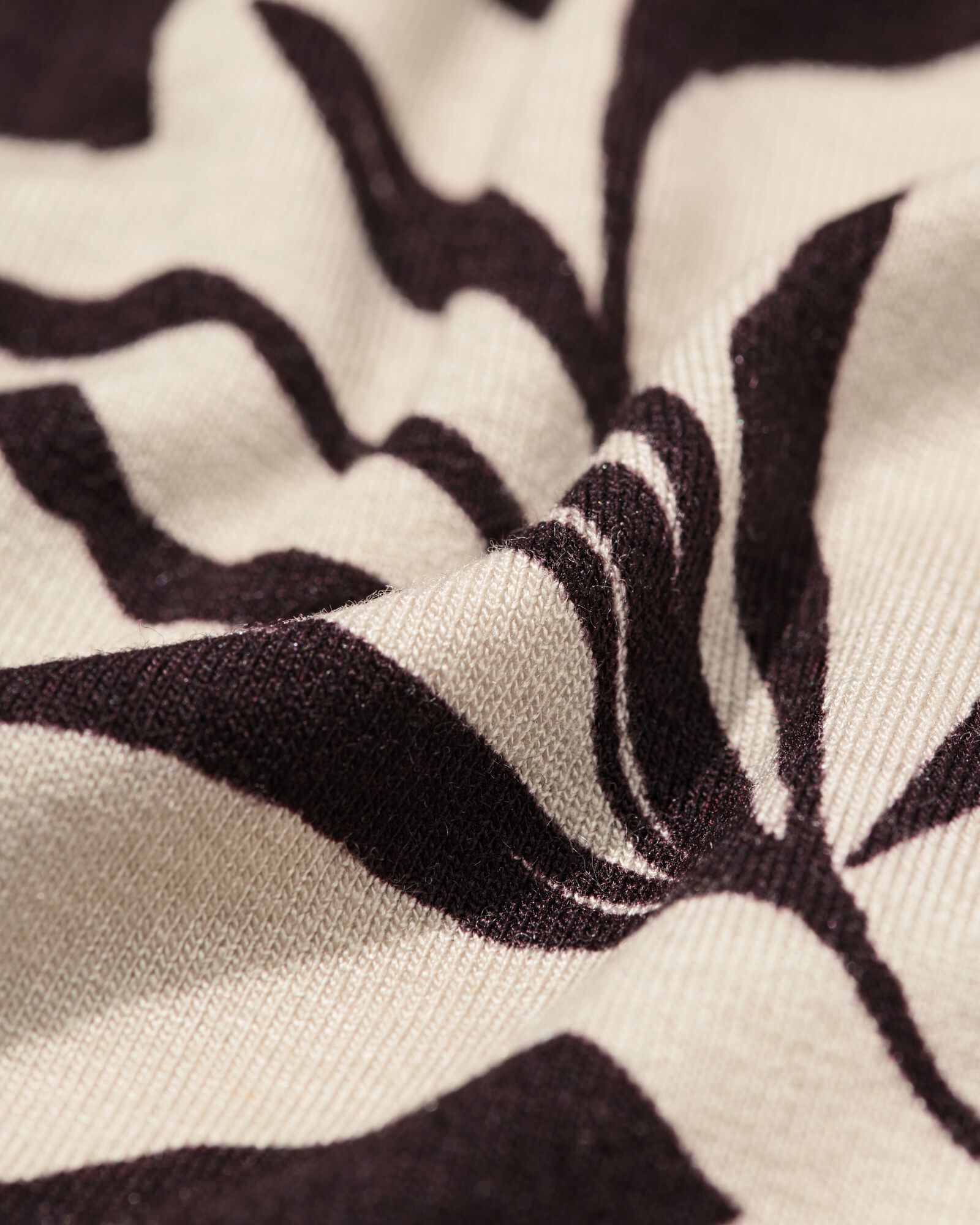 dames T-shirt Amelie jersey bladeren zand zand - 36303770SAND - HEMA