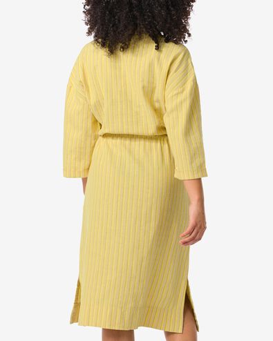 Damen-Kleid Koa, Knopfleiste, mit Leinenanteil, Blumen gelb gelb - 36289470YELLOW - HEMA