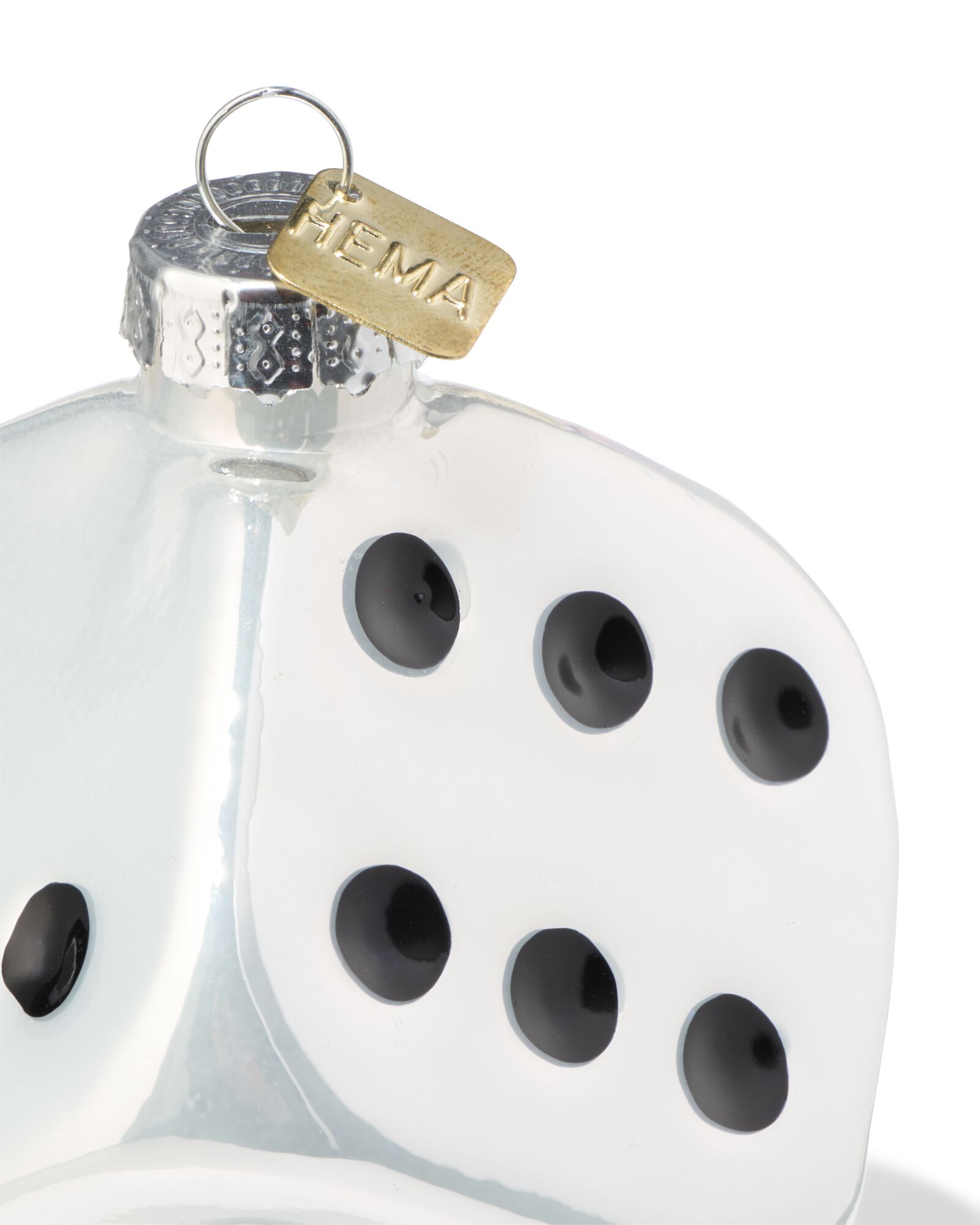 kersthanger 7cm glas dobbelsteen - 25102137 - HEMA