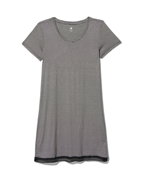 Damen-Nachthemd, Viskose schwarz/weiß XL - 23463789 - HEMA