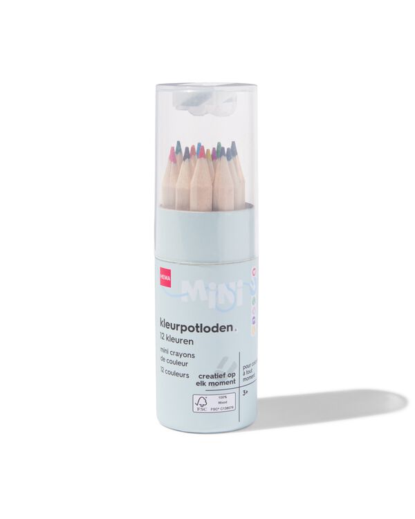 crayons de couleur dans un &eacute;tui avec taille-crayon - 15990262 - HEMA