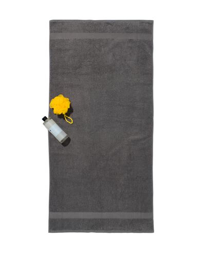baddoek zware kwaliteit 70 x 140 - donker grijs donkergrijs handdoek 70 x 140 - 5214602 - HEMA