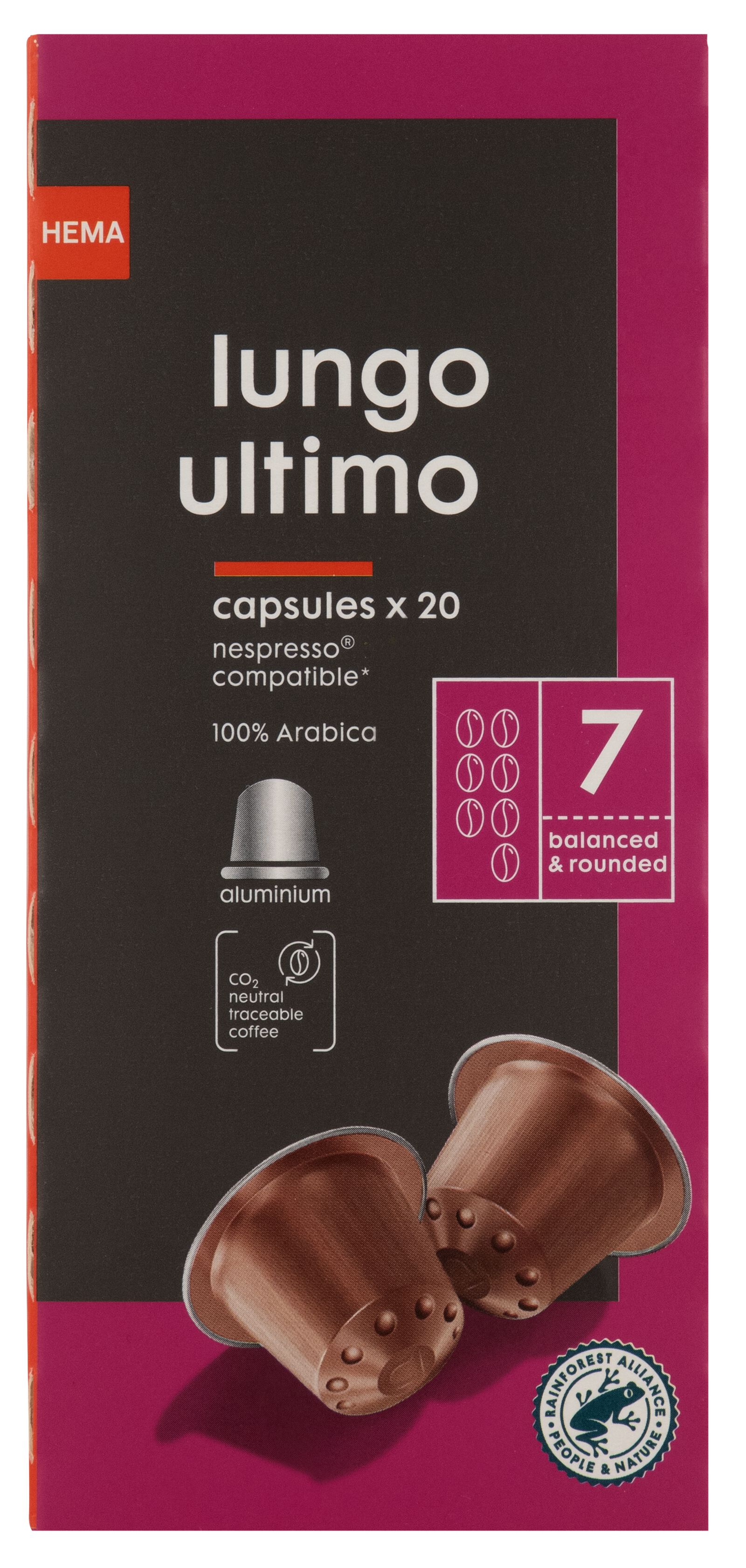 20 capsules de café lungo ultimo - 17180015 - HEMA
