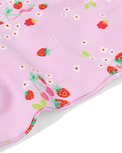 babylegging flared fit rib bloemen paars paars - 33073270PURPLE - HEMA