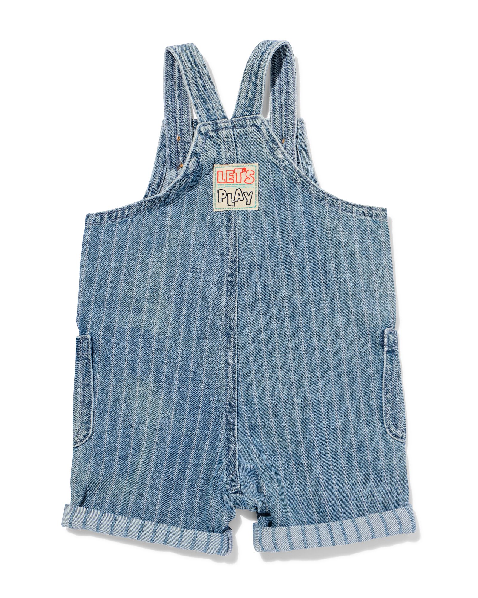 Baby-Latzhose, gestreift jeansfarben jeansfarben - 33186870DENIM - HEMA