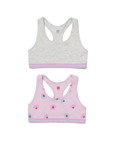 kinder croptops stretch katoen - 2 stuks lila lila - 19331430LILAC - HEMA