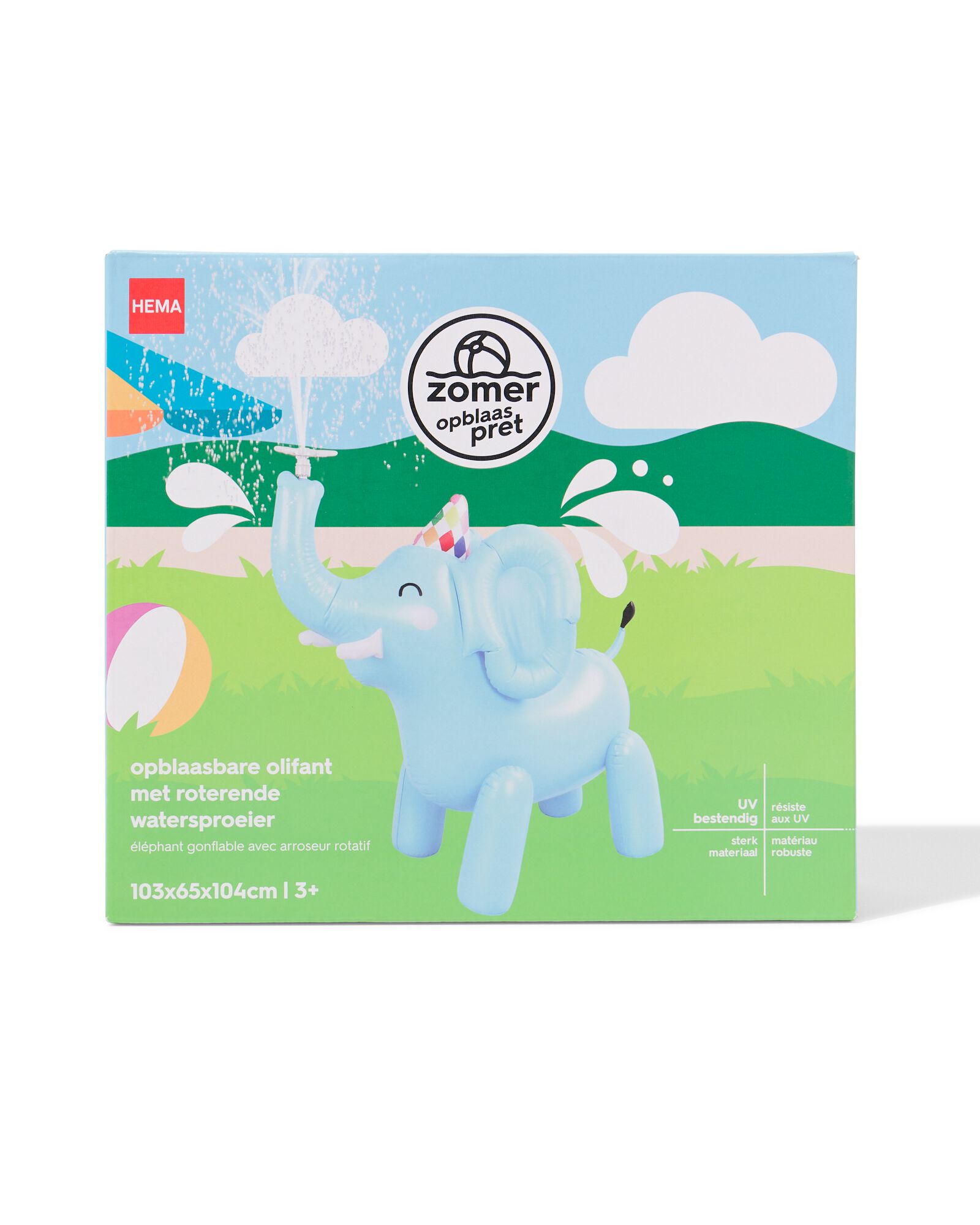 &eacute;l&eacute;phant gonflable avec arroseur &agrave; eau rotatif 103x65x104cm - 15800087 - HEMA