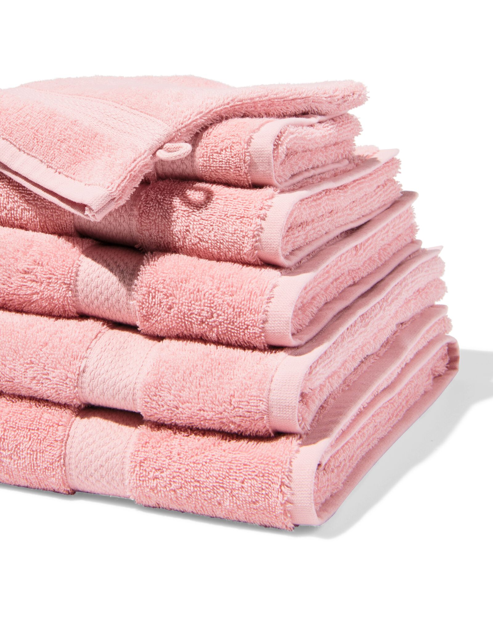 serviettes de bain - qualit&eacute; &eacute;paisse rose p&acirc;le rose p&acirc;le - 1000031275 - HEMA