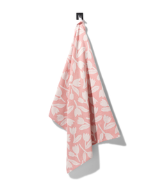 Geschirrtuch, 65 x 65 cm, Baumwolle, rosa mit Tulpen - 5450014 - HEMA