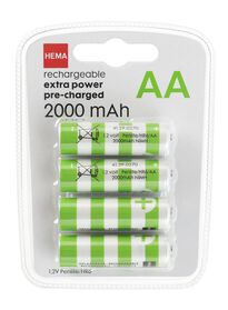 oplaadbare AA batterijen 2000mAh - 4 stuks - 41290270 - HEMA