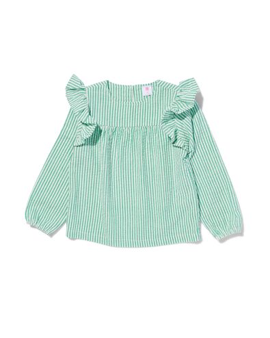 Kinder-Bluse mit Rüsche grün 98/104 - 30835261 - HEMA