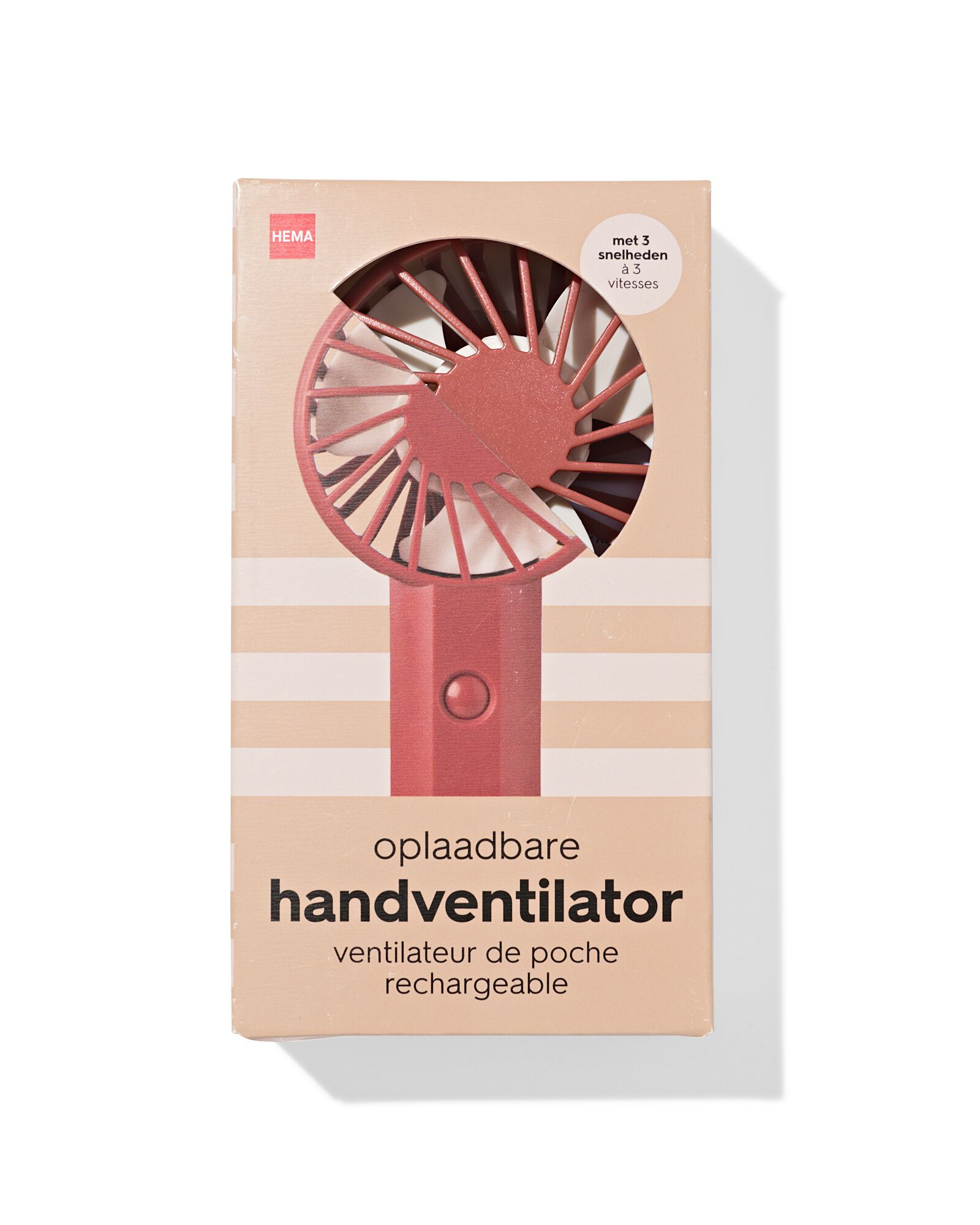 ventilateur &agrave; main rechargeable 7x22cm terra - 41800437 - HEMA