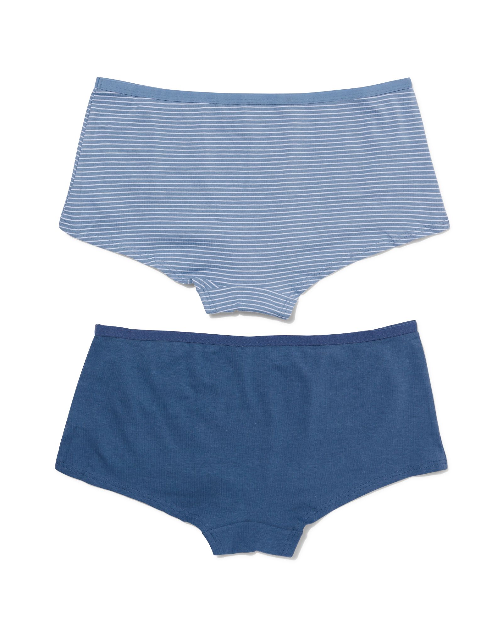 dames shorties stretch katoen  - 2 stuks blauw blauw - 1000030354 - HEMA