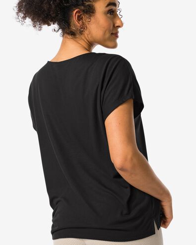 t-shirt femme Amelie avec bambou noir M - 36355172 - HEMA