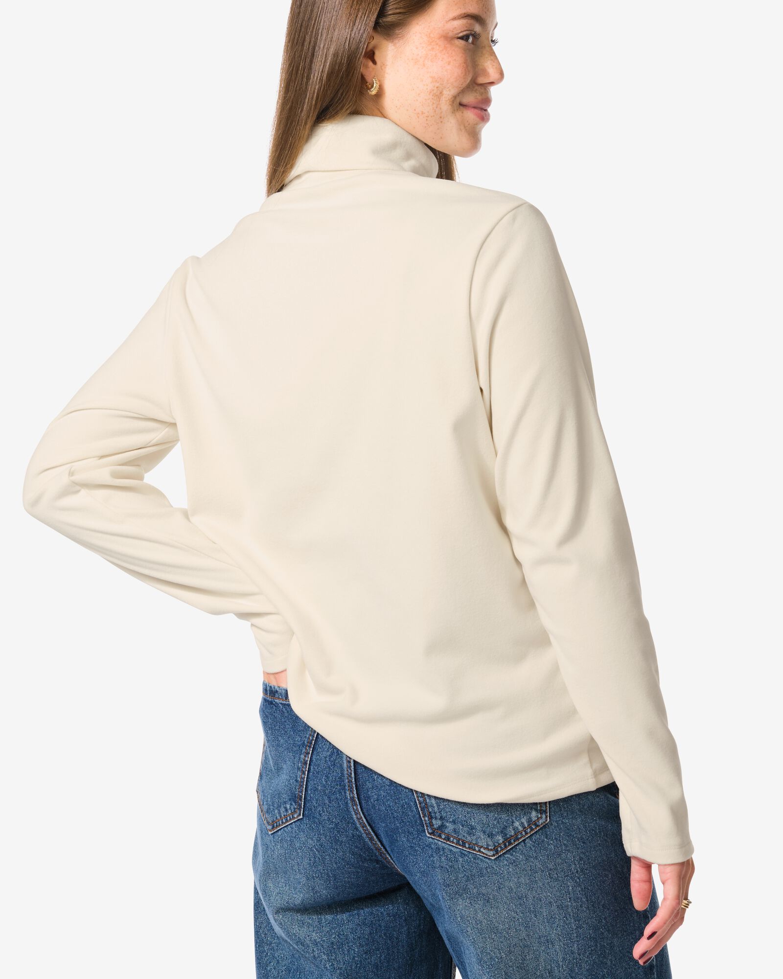 damestrui Emilia fleece gebroken wit gebroken wit - 36205930OFFWHITE - HEMA