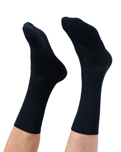 3 paires de chaussettes homme en coton bio bleu fonc&eacute; - 1000001342 - HEMA