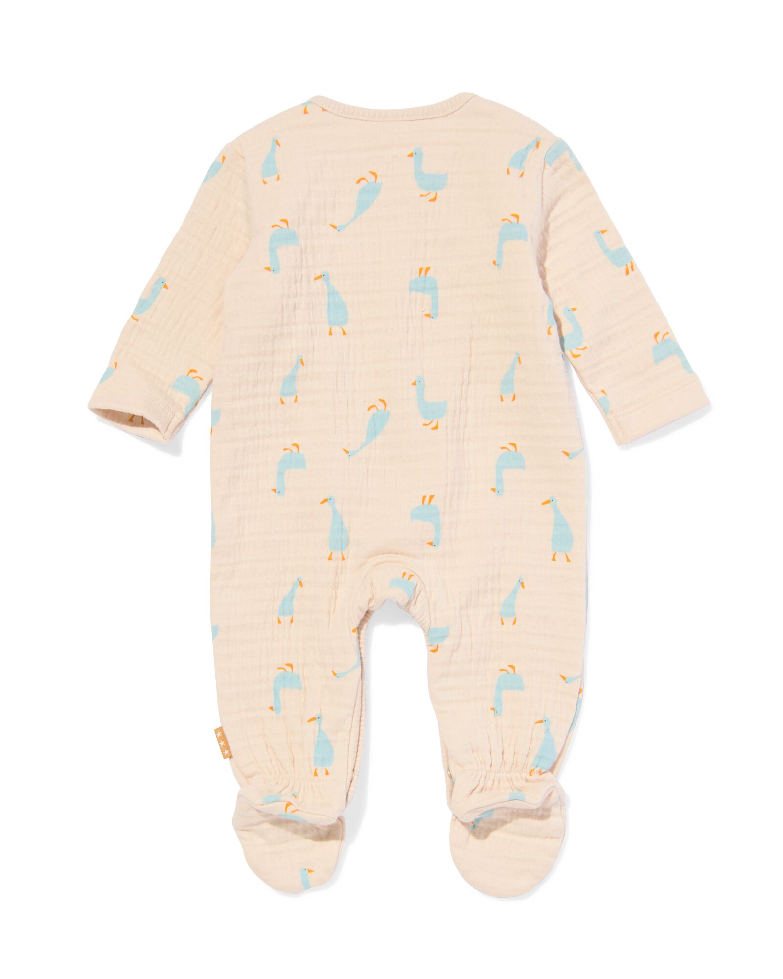 Baby-Wickelstrampler aus Baumwolle mit G&auml;nsen ecru - 33418020ECRU - HEMA